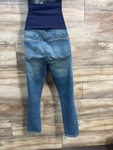 Pink Blush Denim Maternity Distressed Open Knee Jeans Blue sz XL