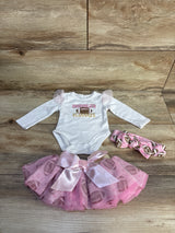 Baby Essentials 3pc Huddles & Cuddles Football Tutu Set White sz 3m