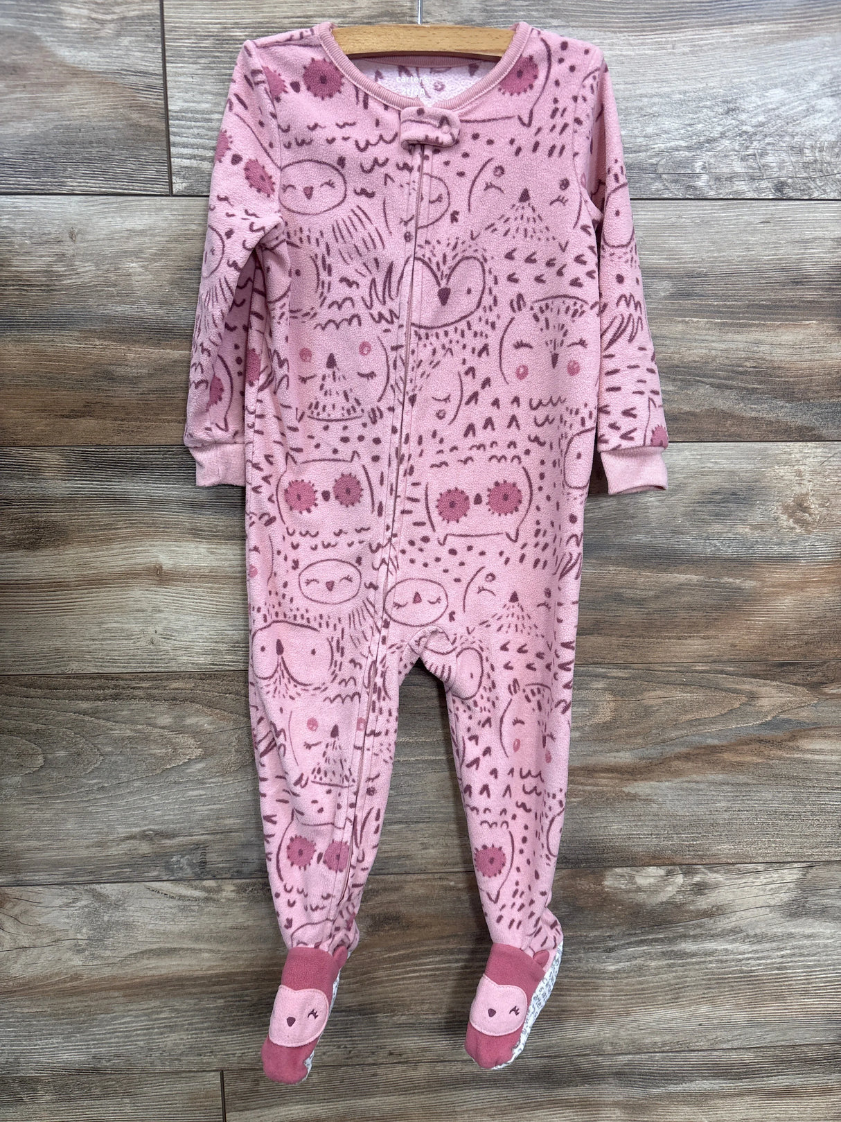 Carter's Owl Print Blanket Sleeper Pink sz 2T