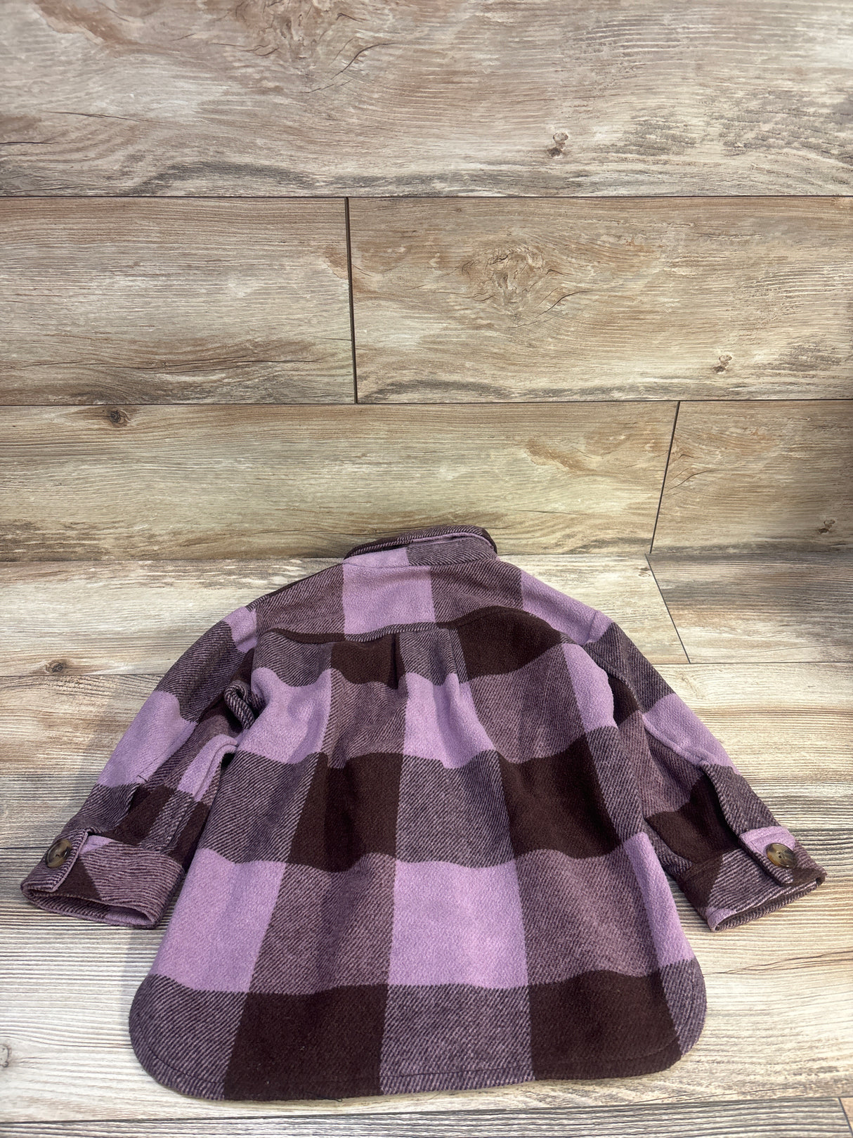 H&M Plaid Button-Up Shacket Brown sz 5T