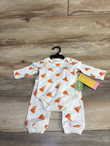 NEW Monica + Andy 2pc Pizza Bodysuit & Pants Set White sz 0-3m