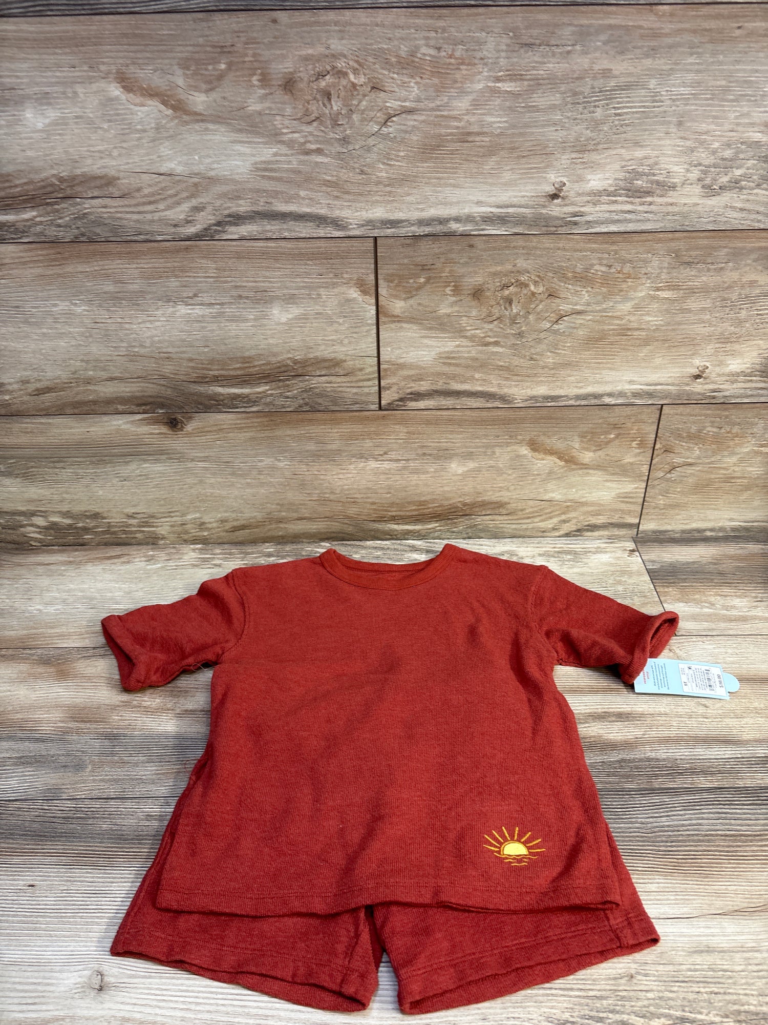 NEW Cat & Jack 2pc Terry Cloth Shirt & Shorts Set Rust sz 5T
