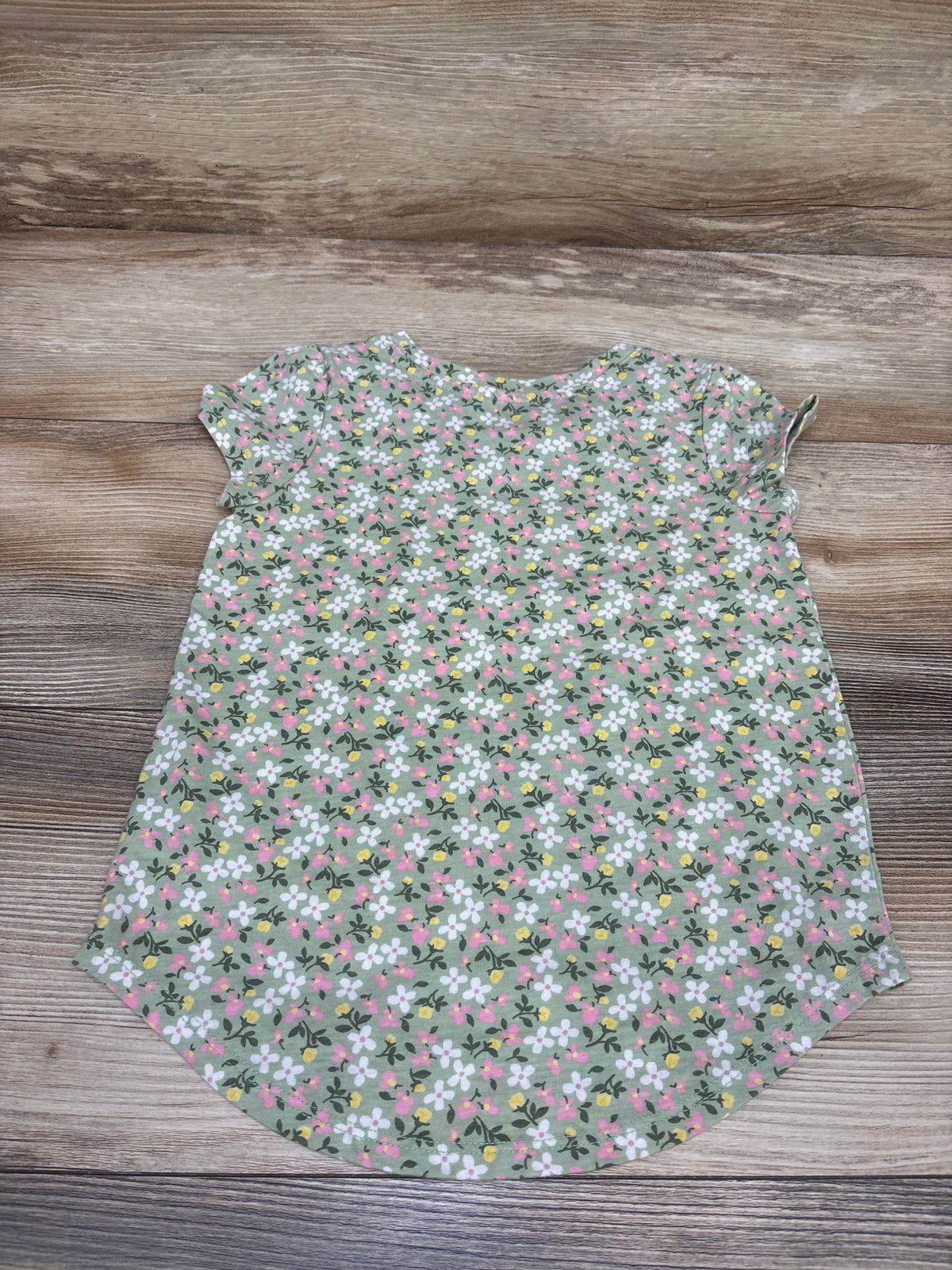 Cat & Jack Floral Shirt Green sz 5T