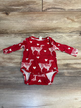 Kate Quinn Hearts and Llamas Long Sleeve Bodysuit Red sz 3-6m