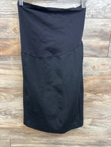 Black maternity pencil skirt with over-bump waistband, ideal for work or casual wear