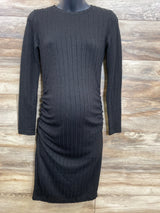 NEW Ruched Cable Knit Bodycon Dress Black sz Medium