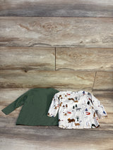 H&M Long Sleeve Shirt Set Olive sz 12m