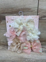 NEW Danbar Global Sparkle, Shimmer, & Shine 5pk Hair Bow Headwraps
