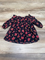 Old Navy Floral Ruffle Trim Dress Black sz 3-6m