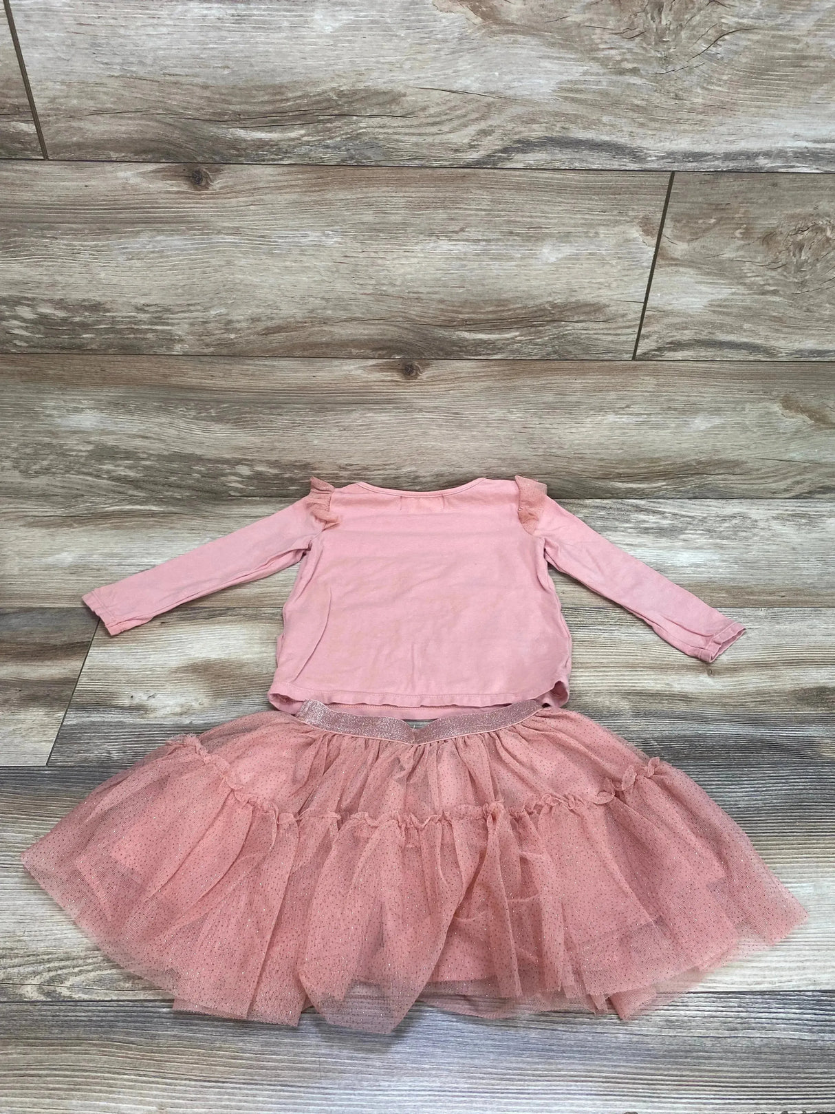 H&M 2pc Long Sleeve Shirt & Tutu Skirt Pink sz 2T