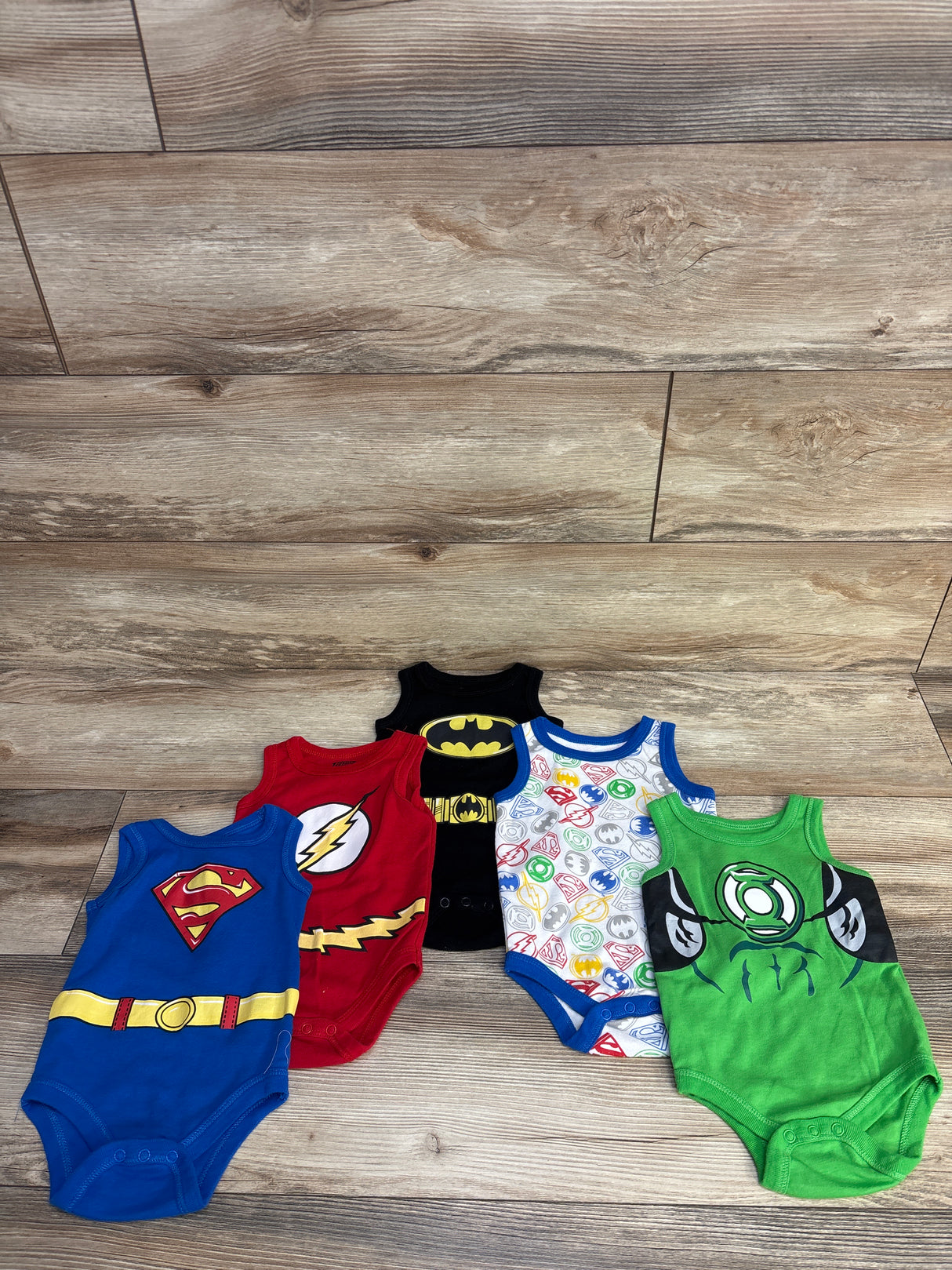 Justice League 5pk Bodysuits White sz 3-6m