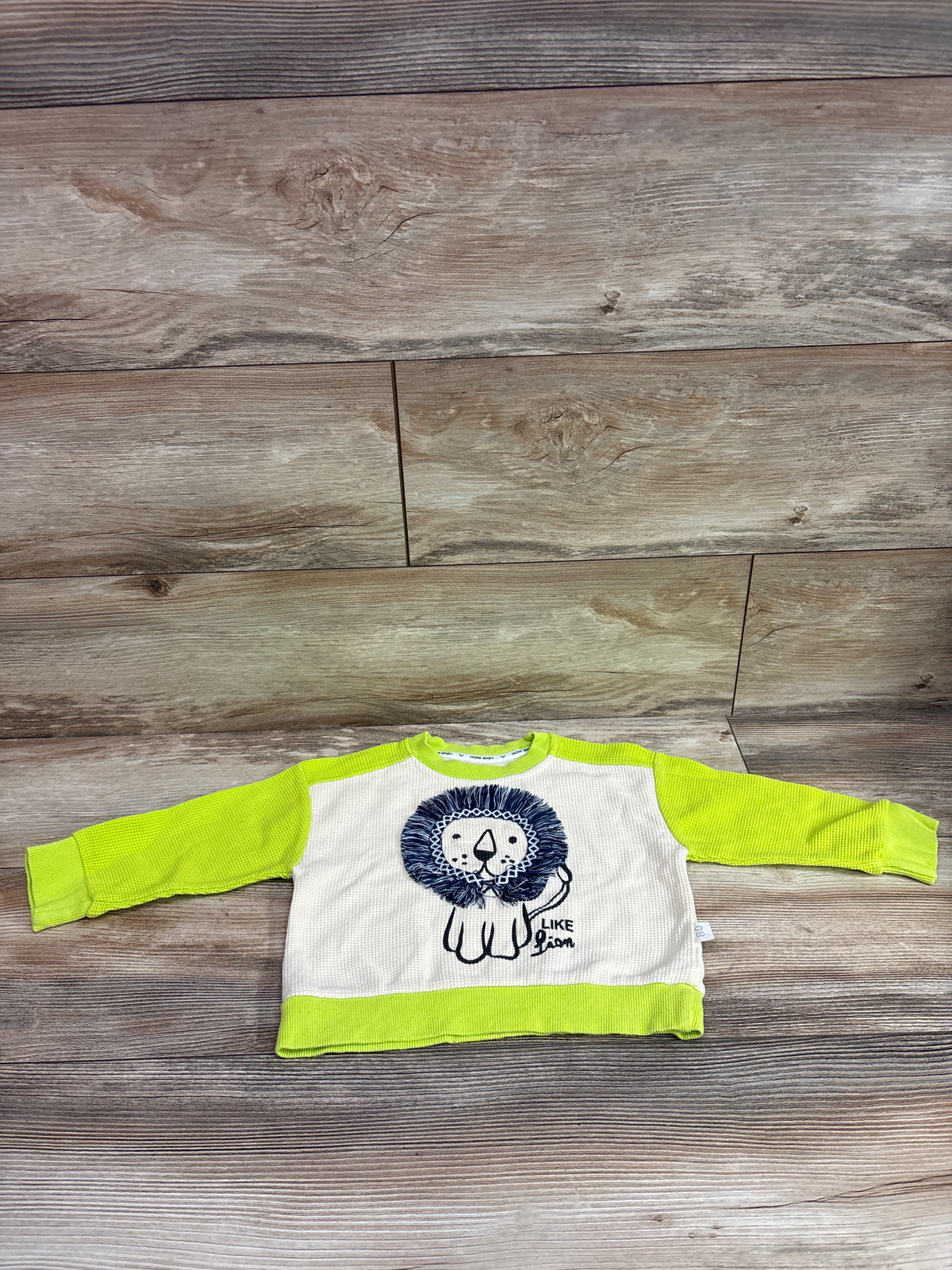 Hone Baby Waffle Knit Sweatshirt Green sz 12-18m