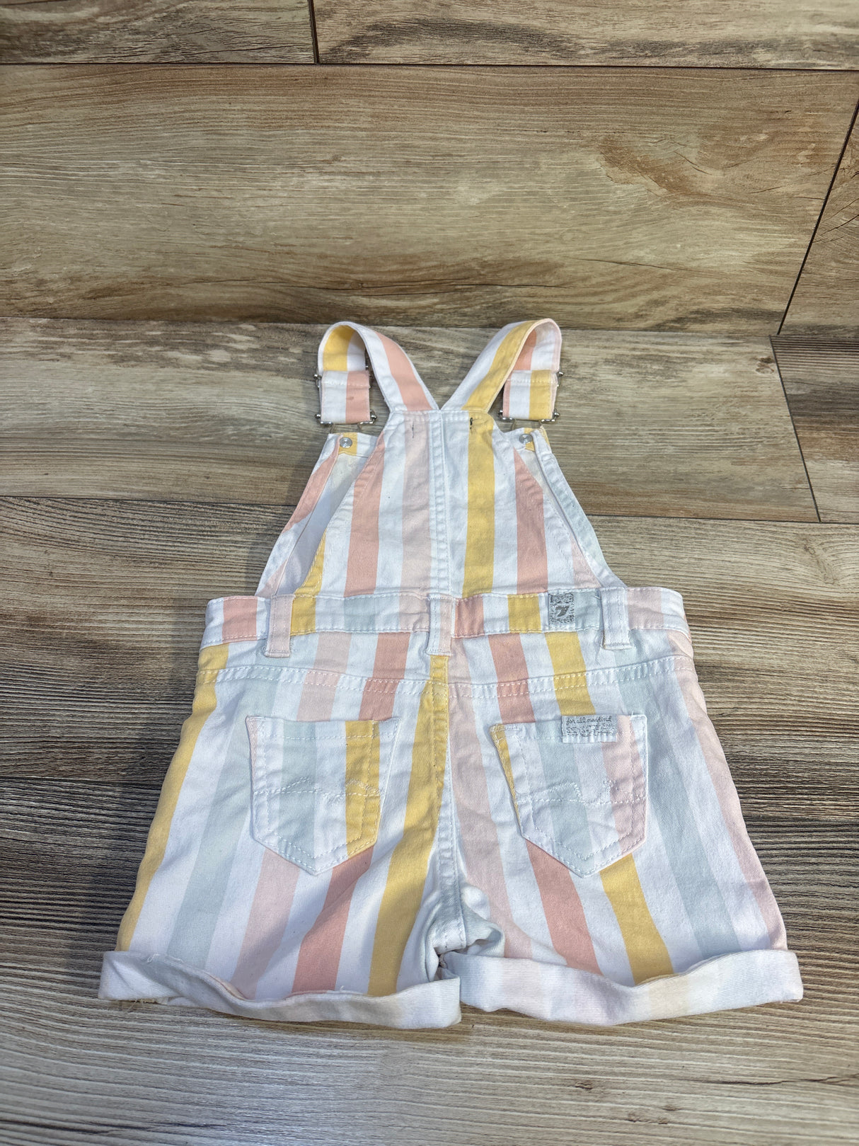 7 For All Mankind Striped Shortalls sz 18m