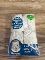 NEW Gerber Waterproof Training Pants White 4pk sz 3T
