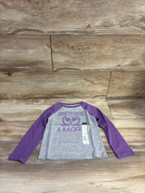 NEW Okie Dokie Here To Cause A Racket Purple/Grey Shirt sz 3T