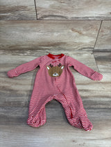 Carter's Striped Reindeer Sleeper Red/White sz Newborn