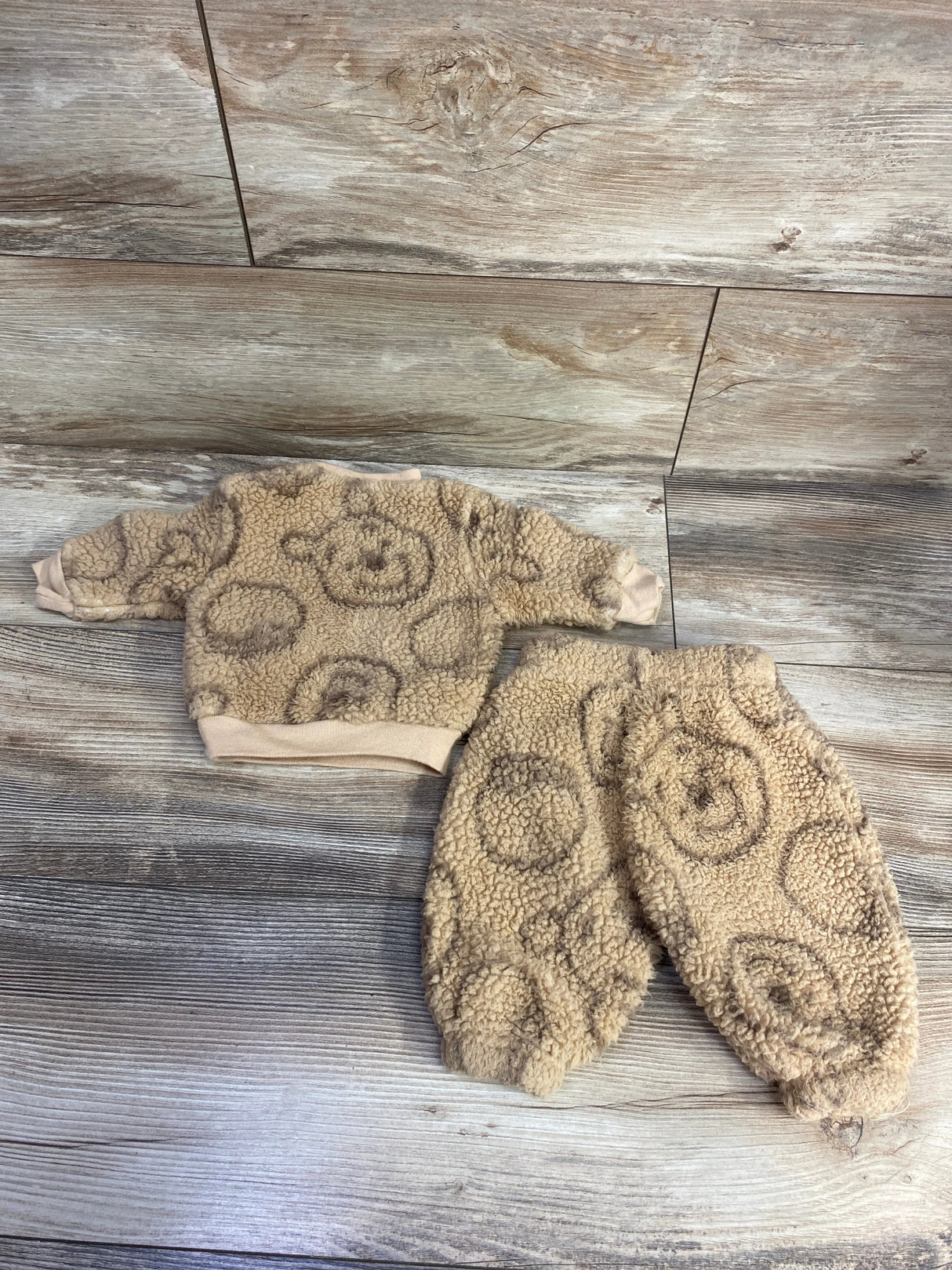 Disney Baby 2pc Sherpa Winnie The Pooh Sweatshirt Set Brown sz Newborn