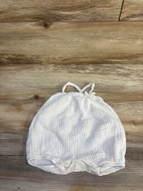 Emily & Oliver Gauze Shortie Romper White sz 0-3m