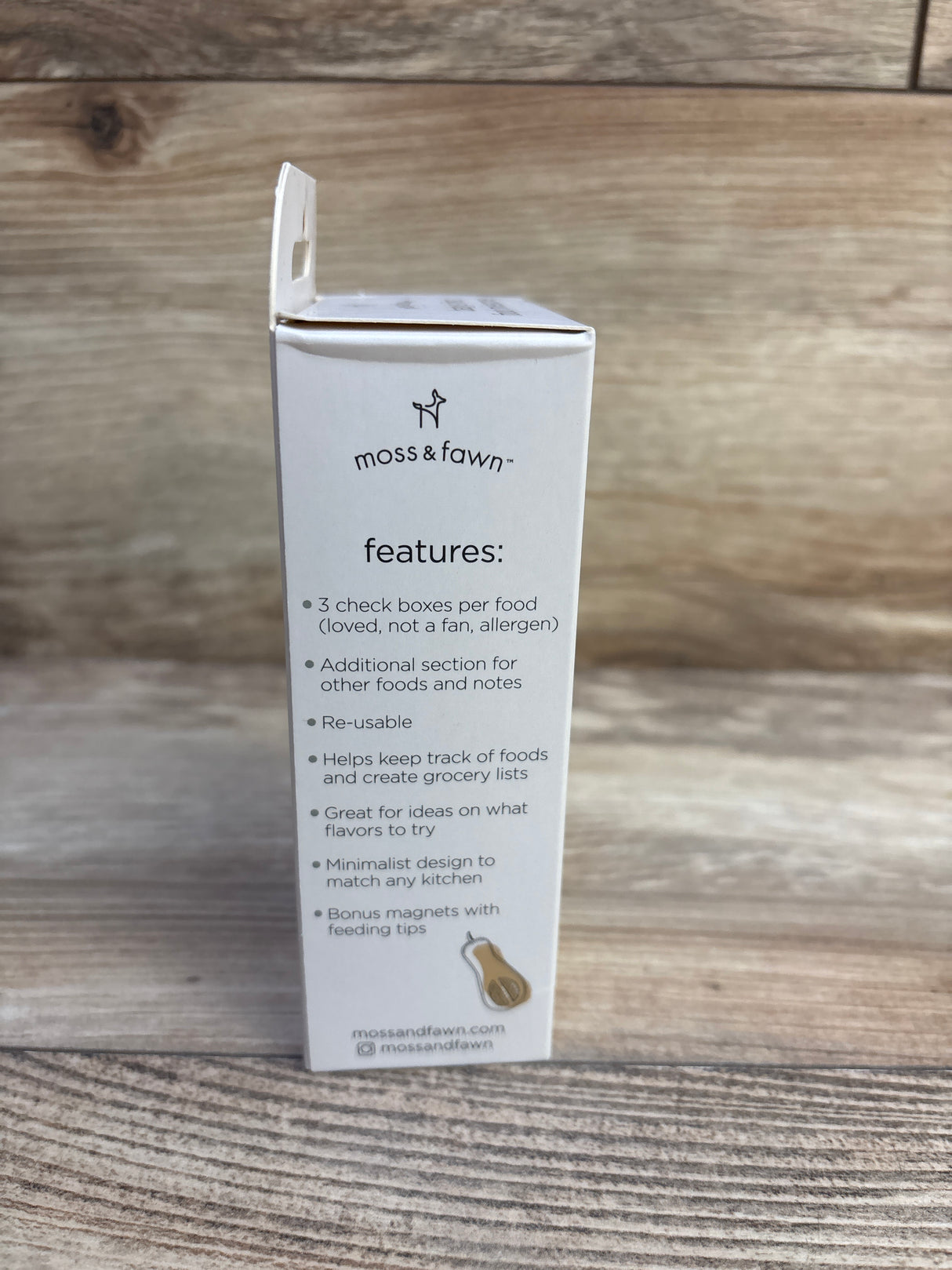 NEW Moss and Fawn Food Milestones Magnet