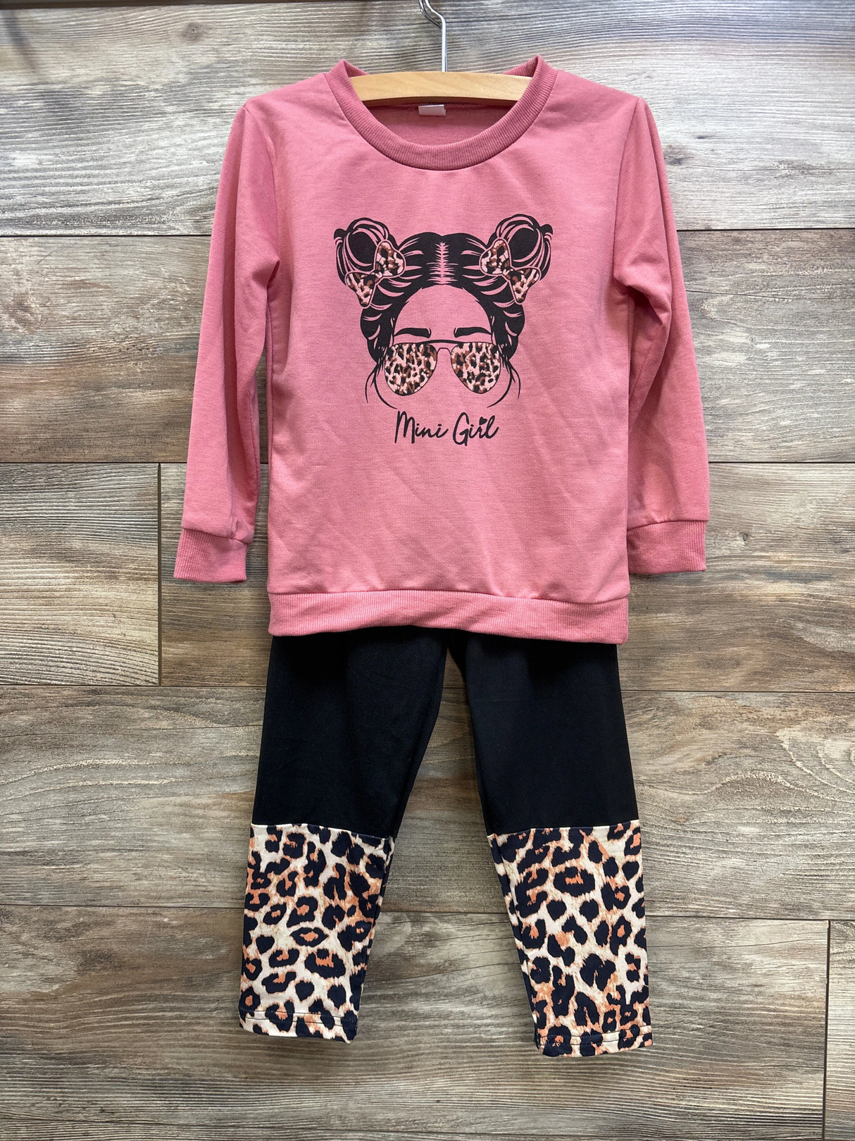2pc Mini Girl Sweatshirt & Leggings Pink sz 4-5T - Me n Mommy To Be