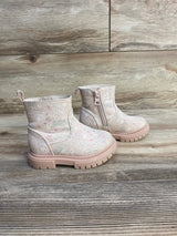 Cat & Jack Floral Zipper Combat Boots Grey sz 5c - Me n Mommy To Be