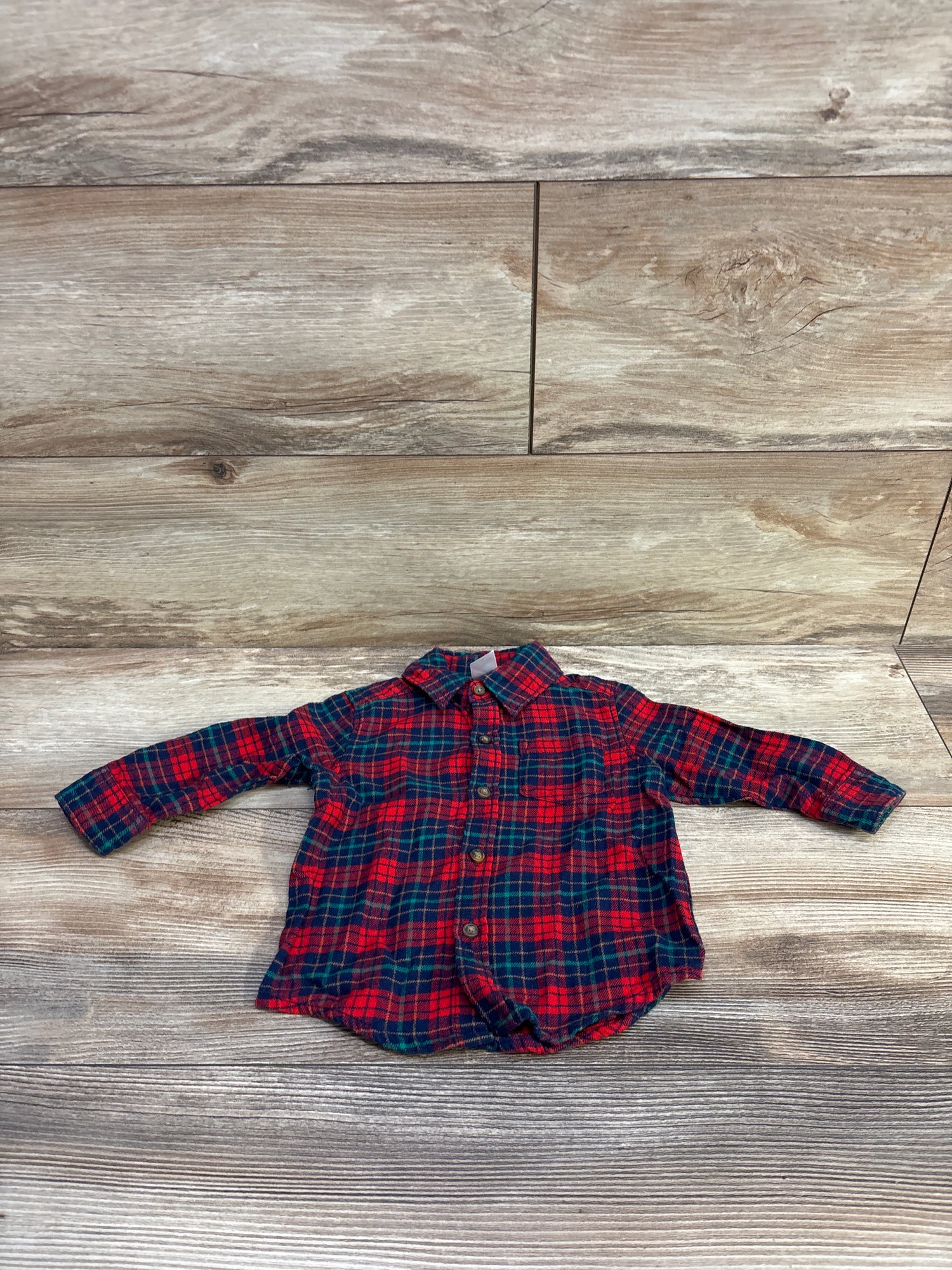 Carter's Plaid Button-Up Shirt Red sz 9m