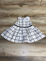 Janie and Jack Windowpane Ponte Dress White sz 12-18m