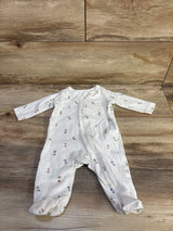 Just One You Ribbed Floral Sleeper White sz 3m