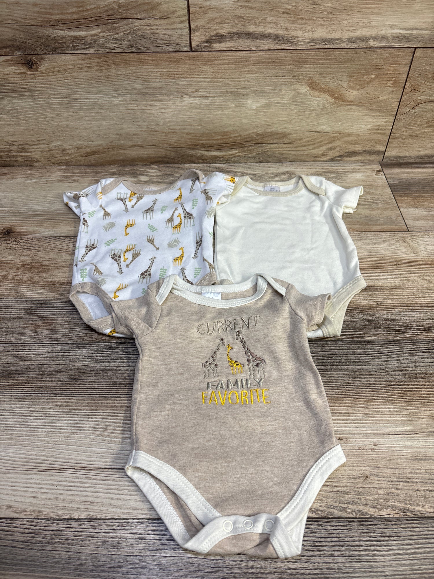 Little Beginnings 3pk Bodysuits Set Tan sz 0-3m