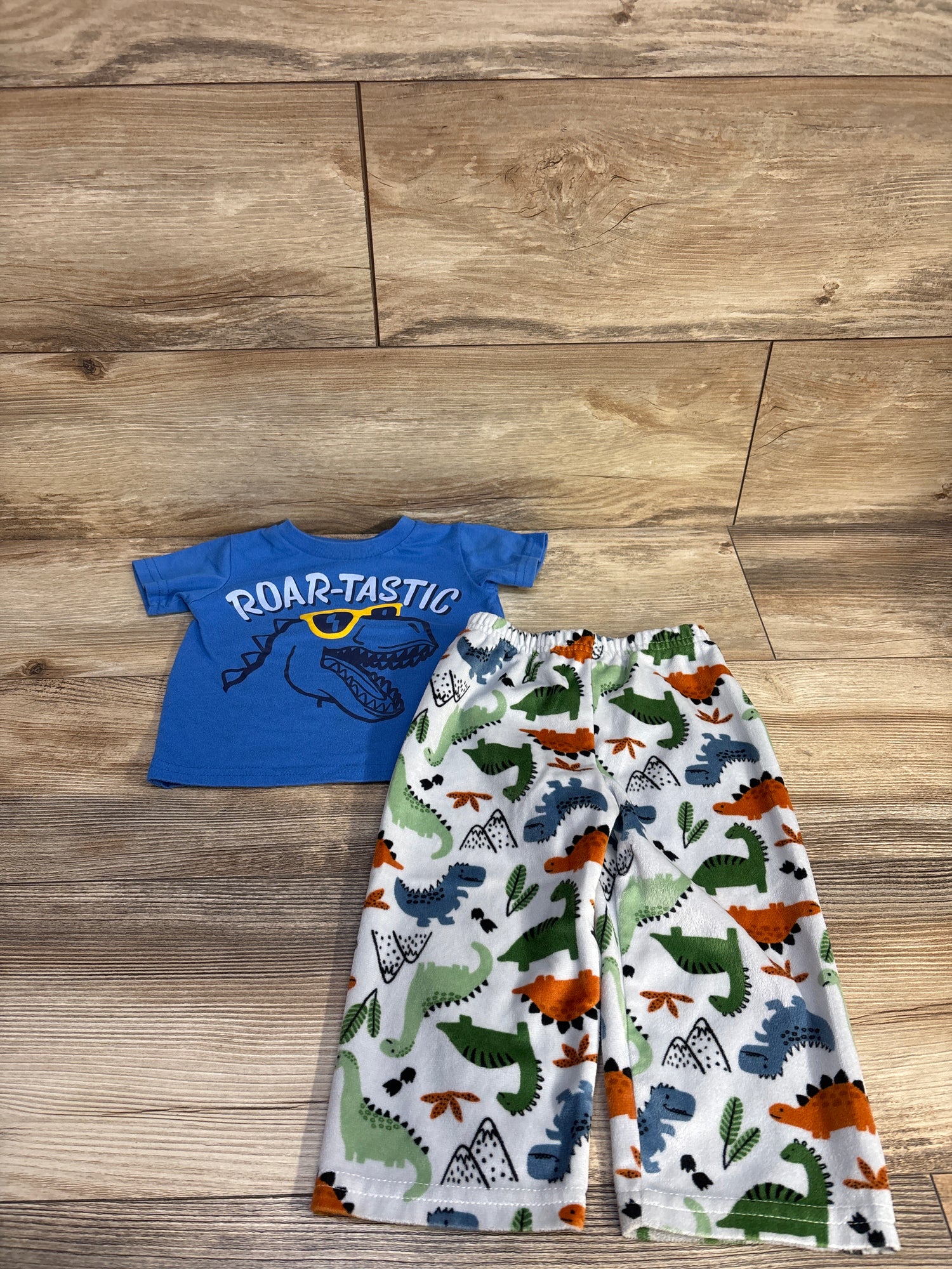 Little Ricky's 2pc Dinosaur Pajama Set Blue sz 18m