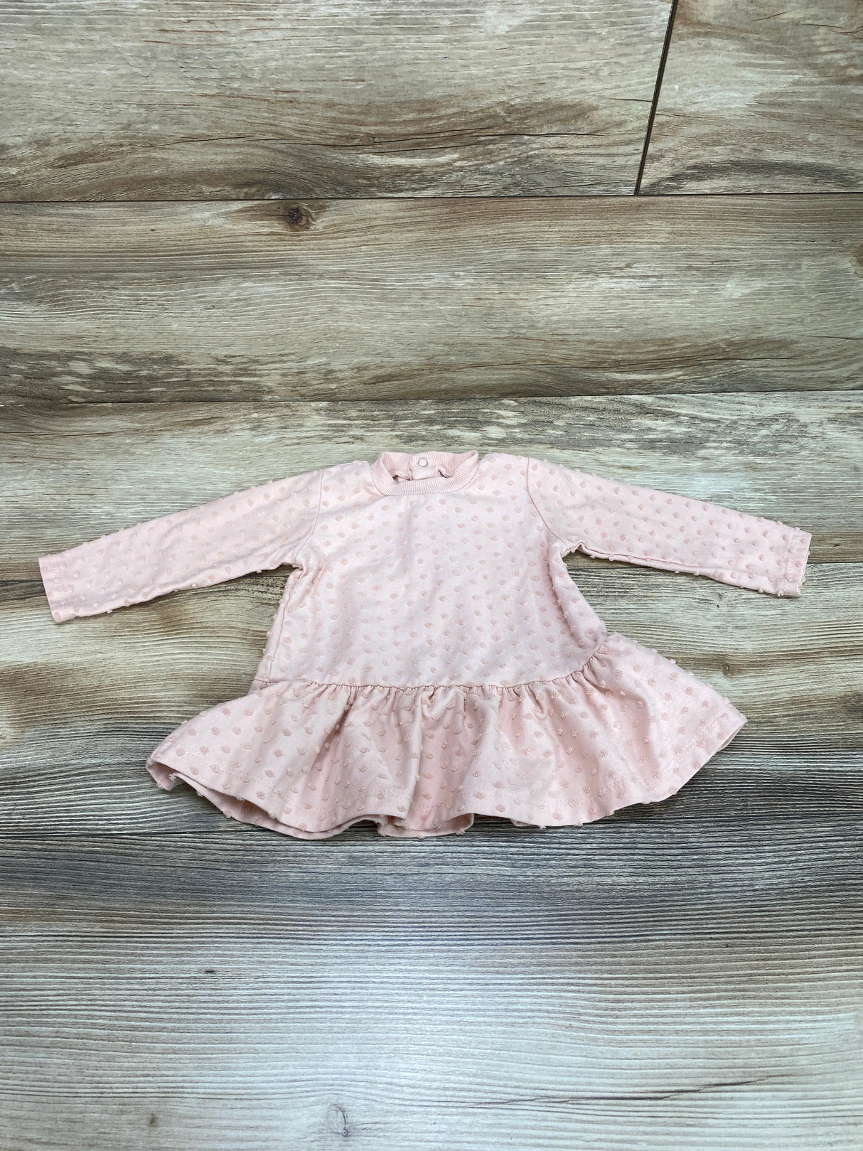 Charlotte & Star Swiss Dot Peplum Top Pink sz 3-6m