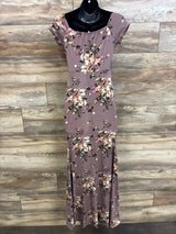 Pinkblush Maternity Floral V-Neck Maxi Dress Mauve sz Small