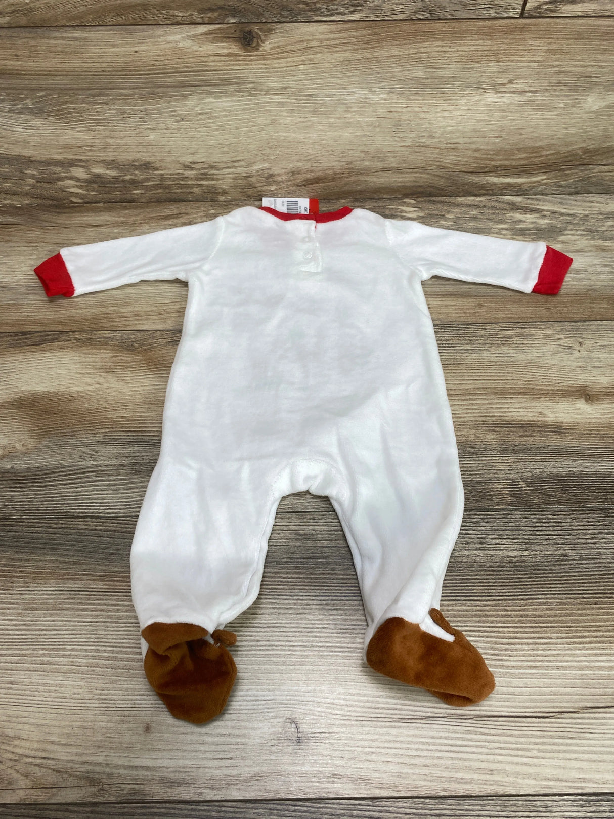 NEW Rudolph The Red Nose Reindeer Footed Coverall White sz 3m