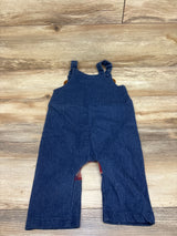 ODASIRA Plaid Puppy Dog Denim Overalls Blue sz 12-18m