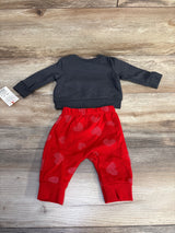 NEW Cat & Jack 2pc Dino Cupid Sweatshirt Set Grey sz Newborn