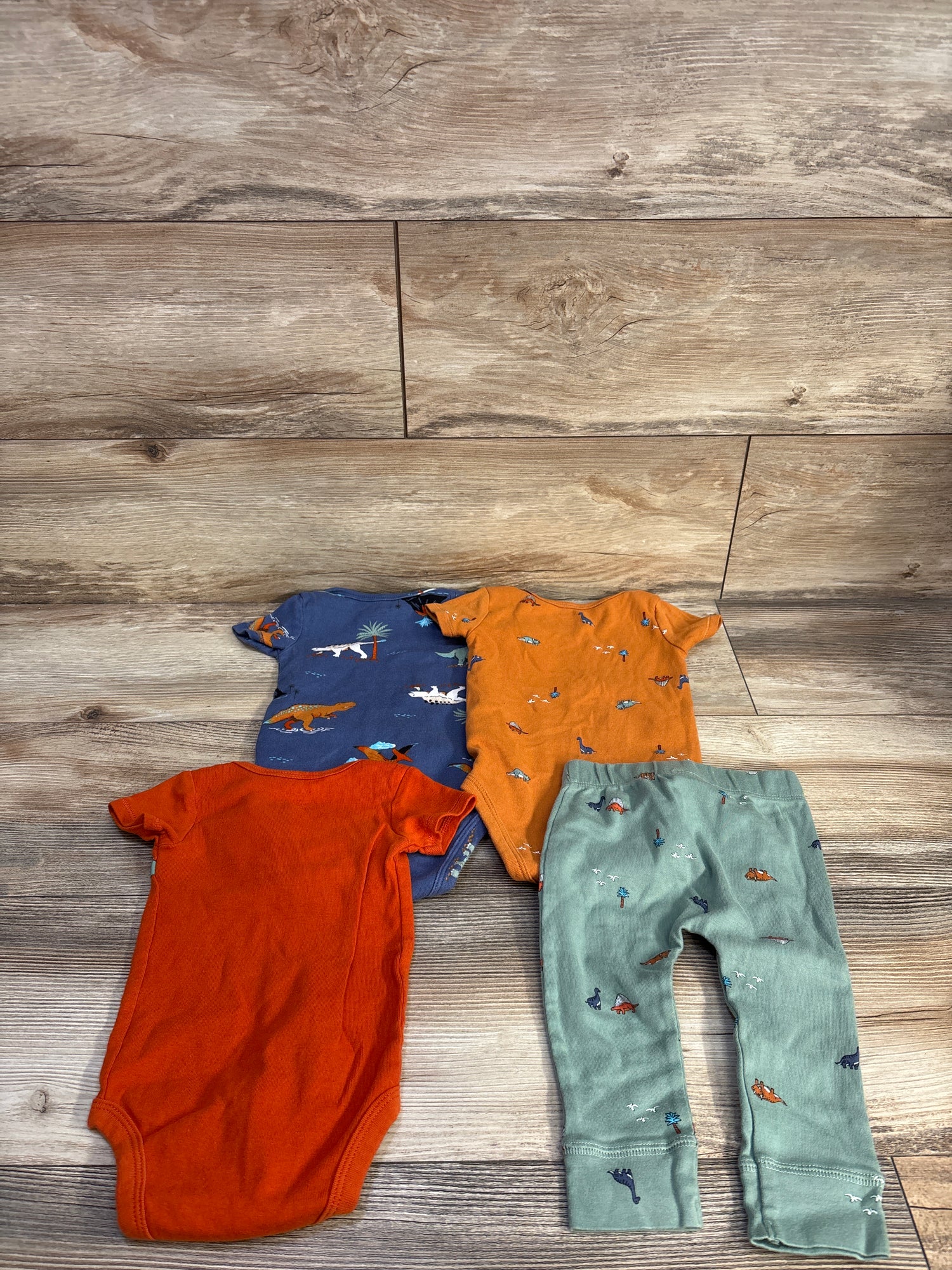 Carter's 4pc Dinosaur Bodysuit Set Orange sz 3m