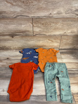 Carter's 4pc Dinosaur Bodysuit Set Orange sz 3m