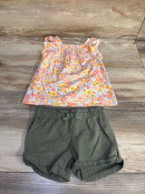 Carter's 2pc Floral Top & Shorts Set White sz 2T