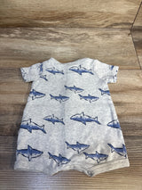 Simple Joys Shark Print Shortie Romper Grey sz Newborn