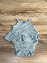 Old Navy Sleeveless Pointelle Peplum Bodysuit Green sz 6-12m - Me n Mommy To Be