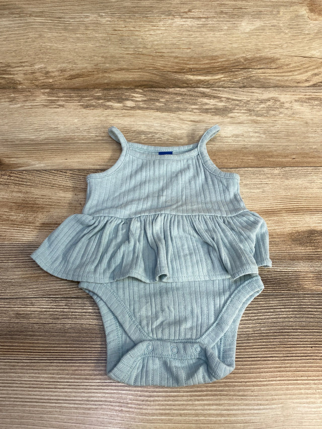 Old Navy Sleeveless Pointelle Peplum Bodysuit Green sz 6-12m - Me n Mommy To Be