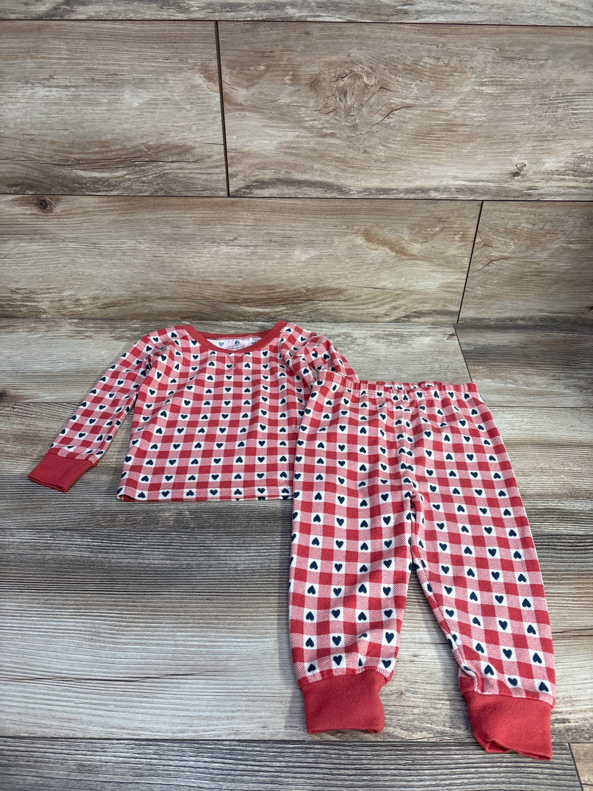 Modern Moments 2pc Heart Print Pajama Set Red sz 18m