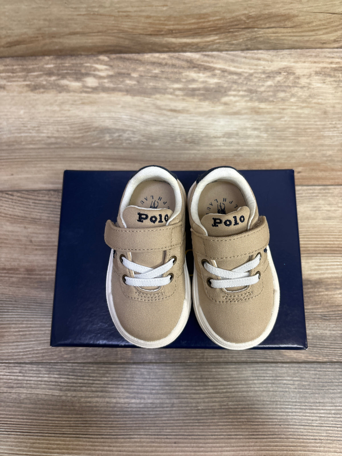 NEW Polo Ralph Lauren Frazier Casual PS Sneakers Beige sz 4c