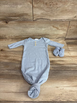 Toby 2pc Waffle Knit Sleep Gown & Booties Blue sz Newborn