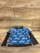 Hatley Polar Bear Layered Sleeve Shirt Blue sz 4T