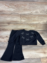 Btween 2pc Bedazzled Sweatshirt & Flare Sweatpants Set Black sz 5T