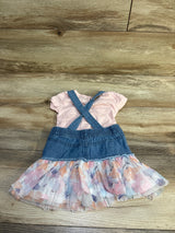Calvin Klein 2pc Denim Tulle Trim Skirtall Set Pink sz 3/6m