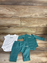 Adidas 3pc Bodysuit Set Green sz 6m