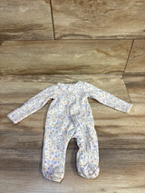 Child Of Mine Floral Ribbed Sleeper White sz Newborn