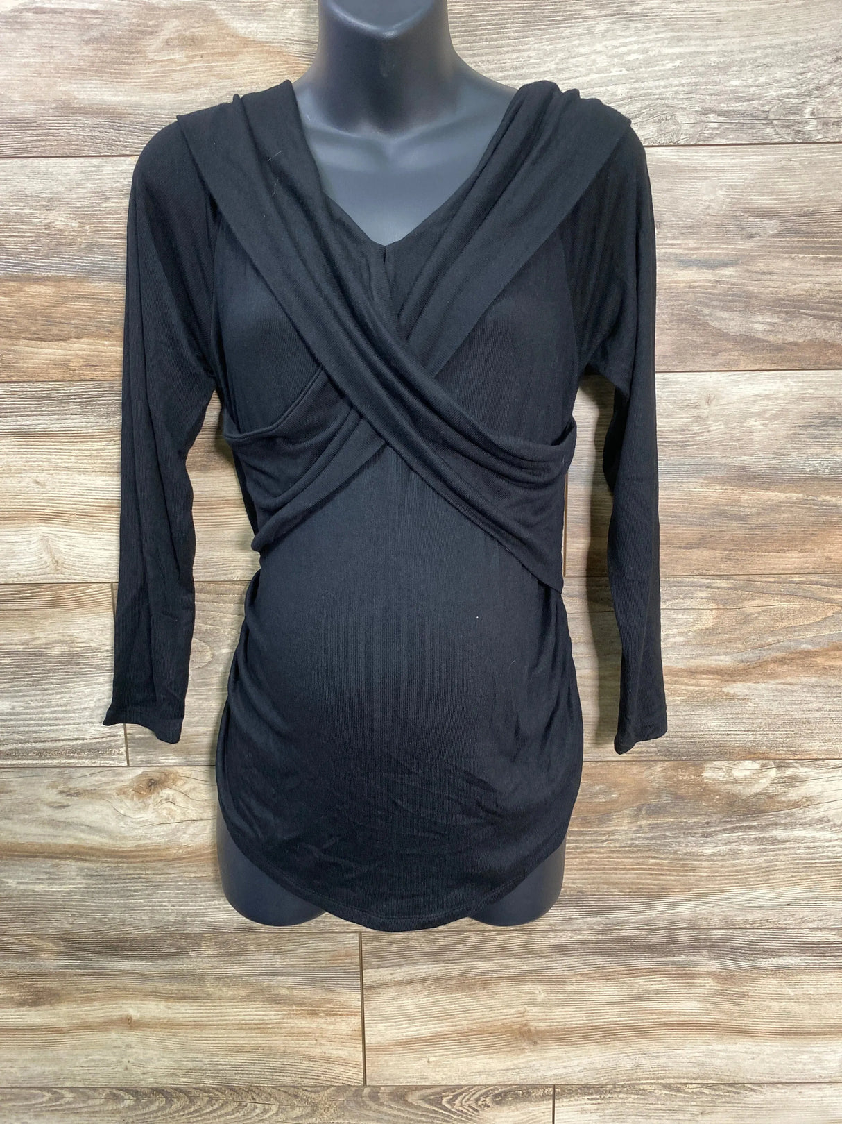 NEW Isabel Maternity Cross Front Top Black sz Large